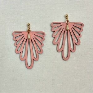 Pink and Gold Winged Earrings